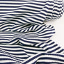 Stripe Lightning Jacquard - Cotton Knit | Navy Stripe Remnant (1.5M)