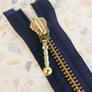 YKK 90cm Metal Zip With Toggle | Indigo