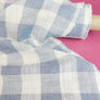 Babette - Checked Linen | Baby Blue