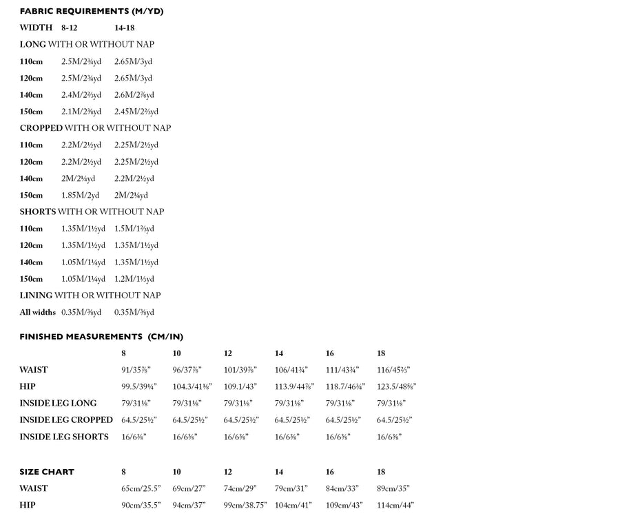 The 101 - Trouser Pattern (Size 8-18)