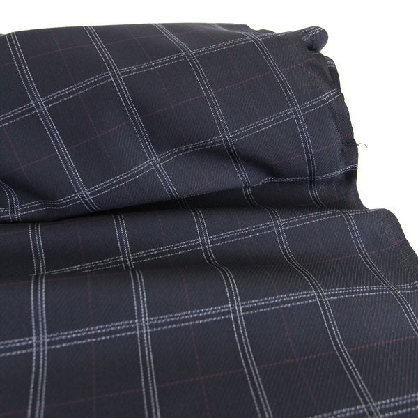 William - Japanese Twill Plaid Suiting | Navy Remnant (2.8M)