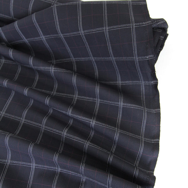 William - Japanese Twill Plaid Suiting | Navy Remnant (2.8M)