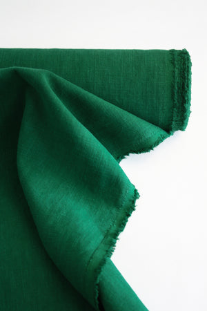 Jill - Crosshatch Heavyweight Linen | Emerald #3