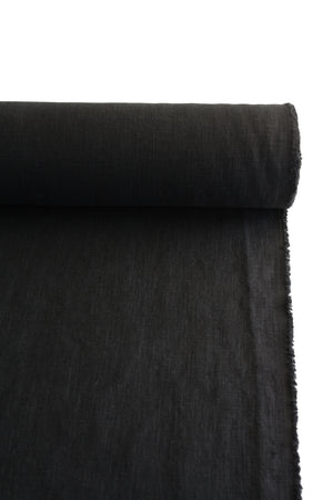 Jill - Crosshatch Heavyweight Linen | Onyx