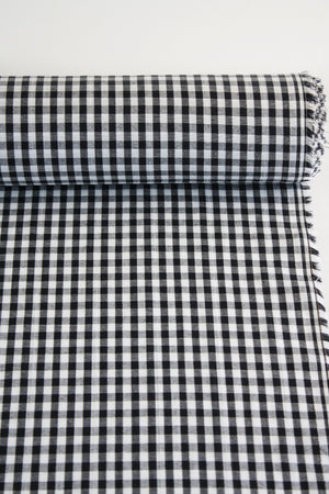 Tibby - Lurex Windowpane Linen | Soot