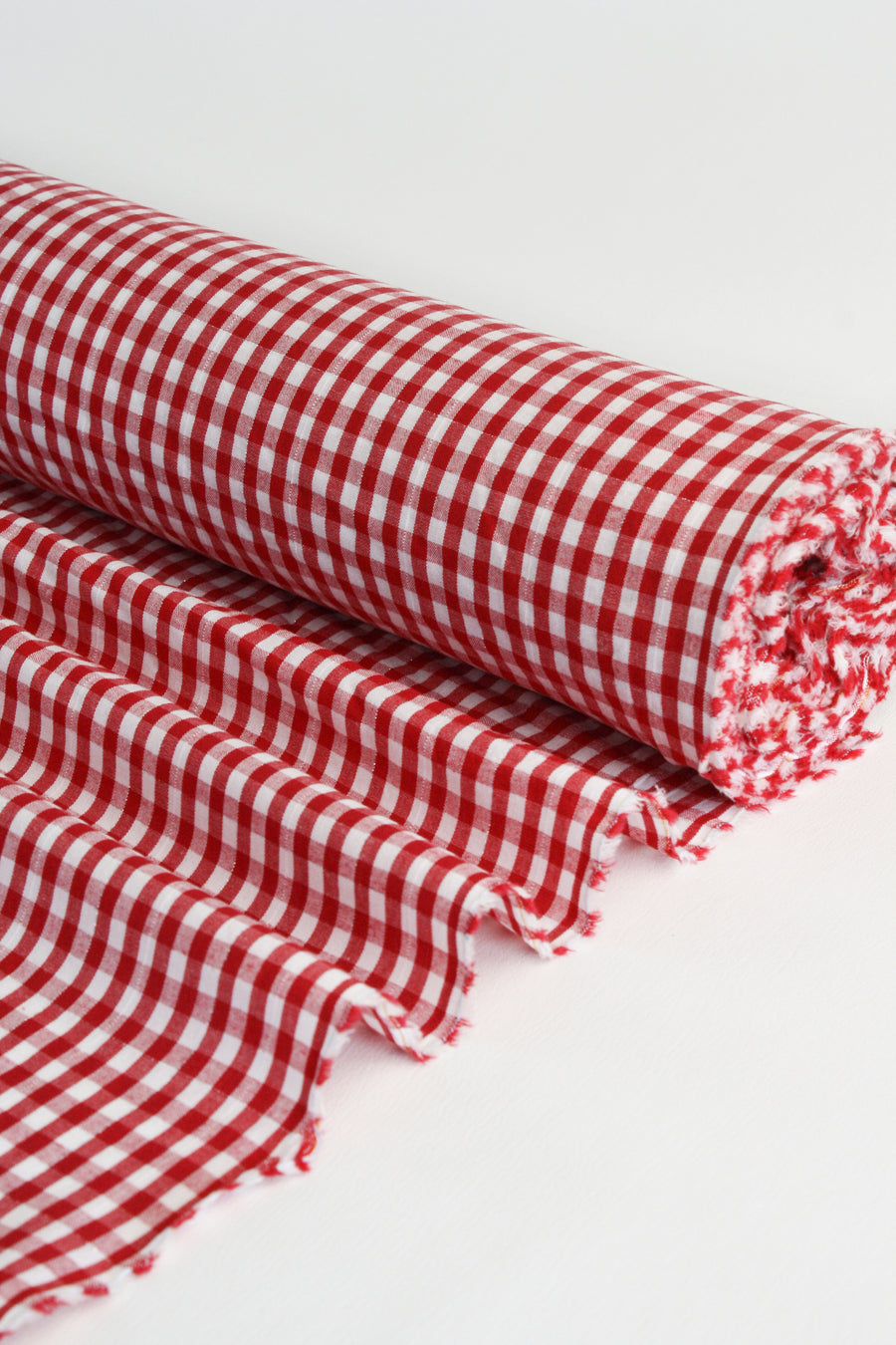 Tibby - Lurex Windowpane Linen | Ruby