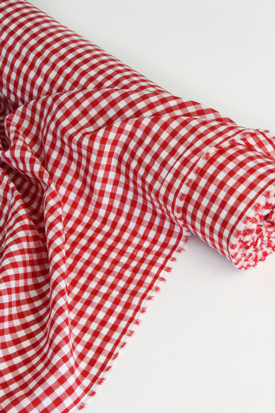 Tibby - Lurex Windowpane Linen | Ruby