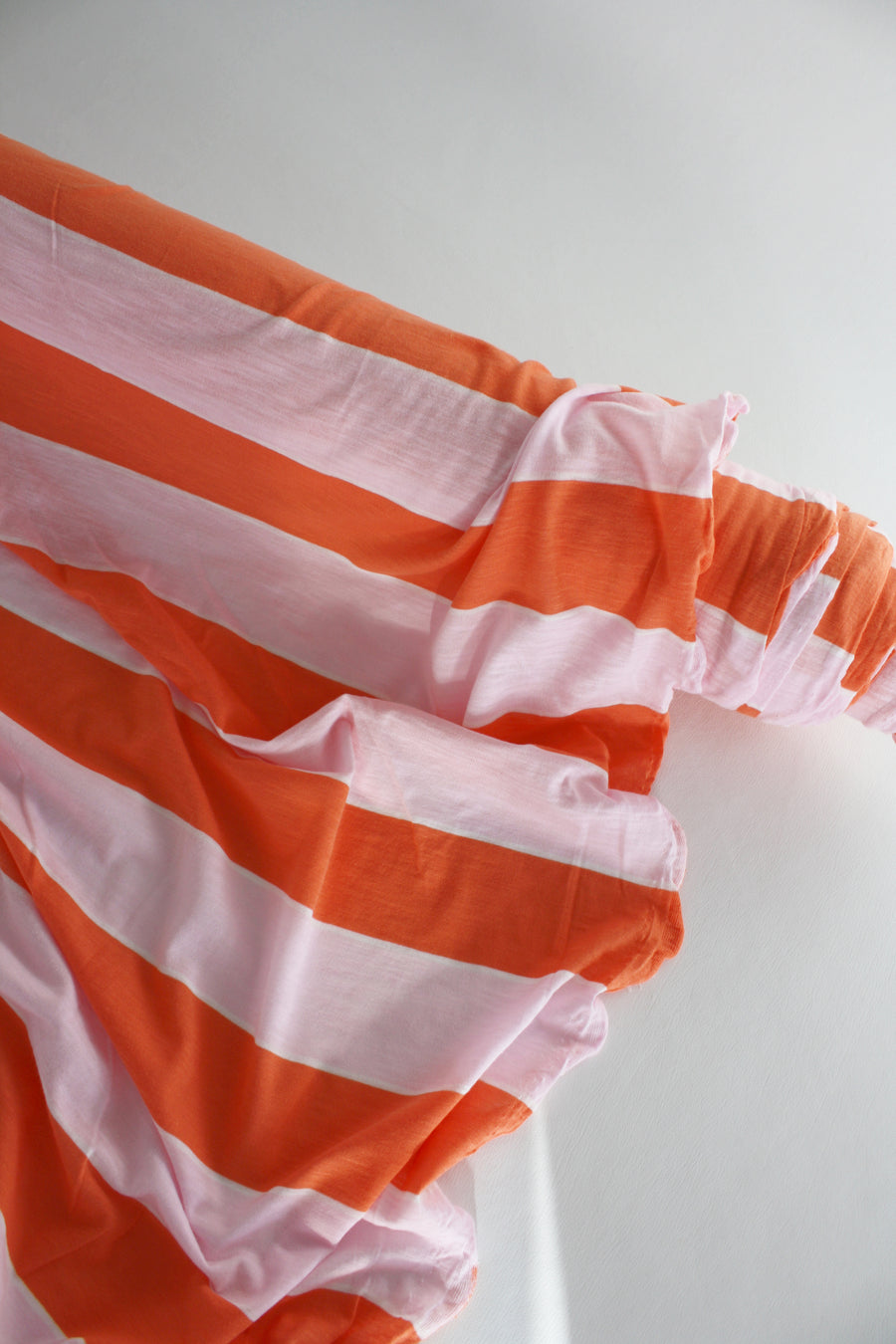 Millie - Striped Cotton Rib | Blush & Papaya