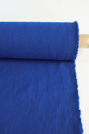 Jillian -Italian  Crosshatch Linen | Egyptian Blue