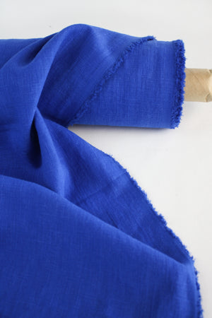 Jillian -Italian  Crosshatch Linen | Egyptian Blue