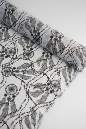 Dream Catcher - Printed Yoryu Chiffon | Platinum