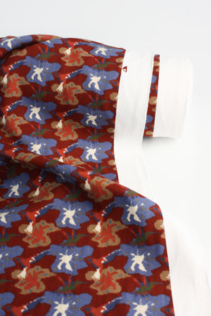 Sara - Printed Cotton Duck |  Merlot