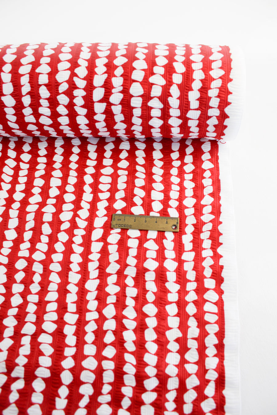 Tokyo - Printed Seersucker Cotton | Venetian Red