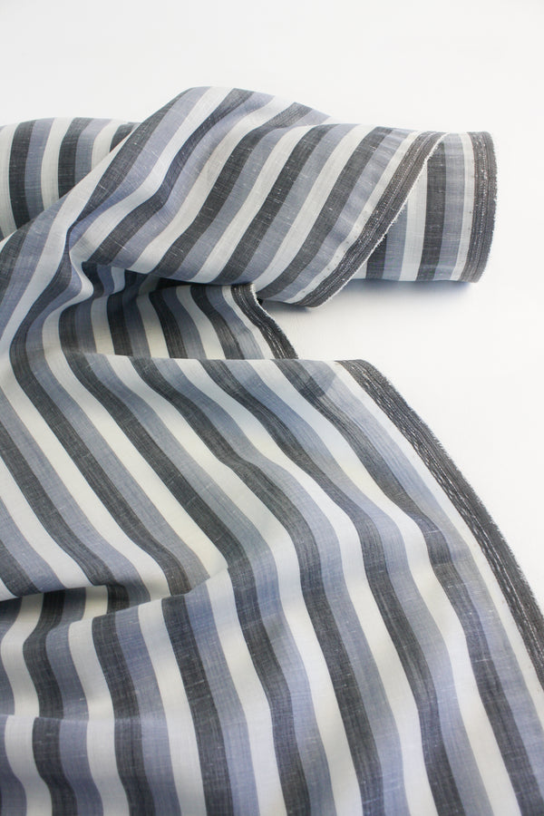 Katrina - Linen Stripe Shirting | Pebble Remnant (2M)