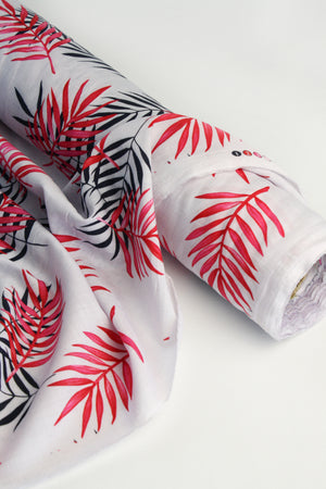 Fiora - Printed Linen | Raspberry