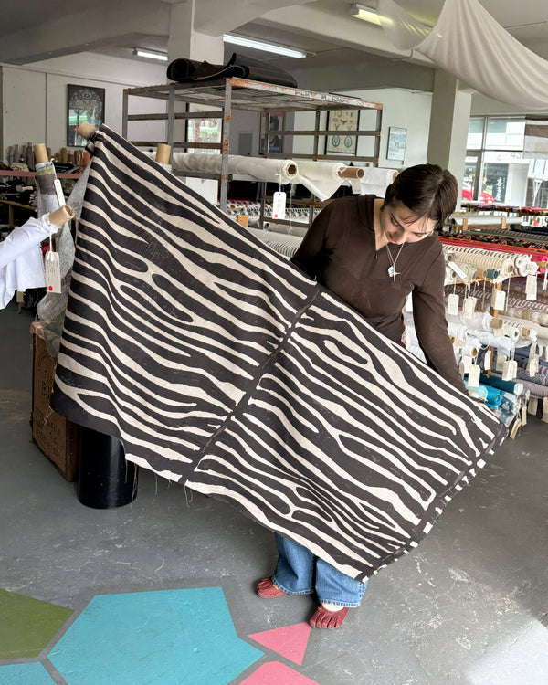Zebra - Screen-Printed Linen | Wheat