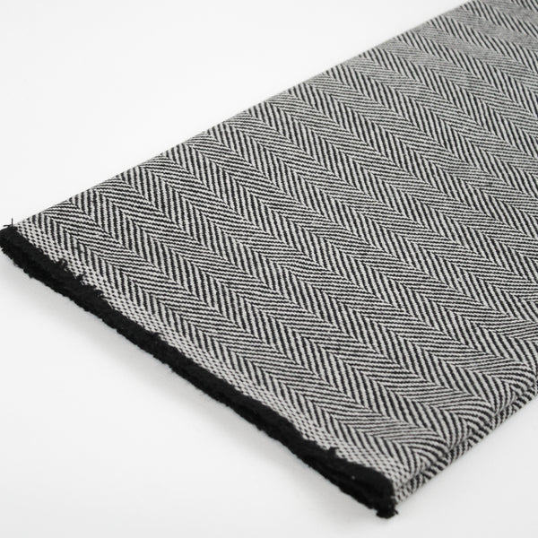 Raphael - Herringbone Wool Coating | Monochrome (LAST CUT - 2M)