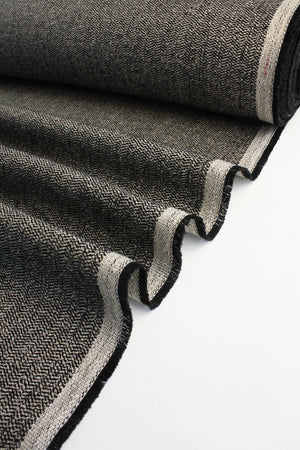 Brittany - Italian Herringbone Linen Jacquard | Sandstorm