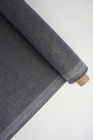 Castaway - Italian Basketweave Brushed Cotton | Smoke