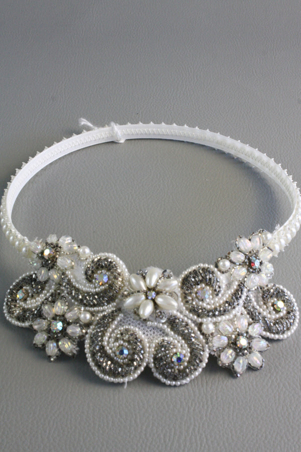 Vintage Pearl Embellished Head Piece #14