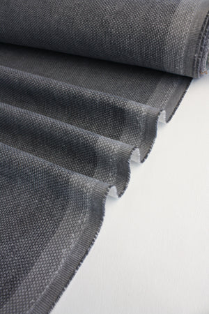 Castaway - Italian Basketweave Brushed Cotton | Smoke