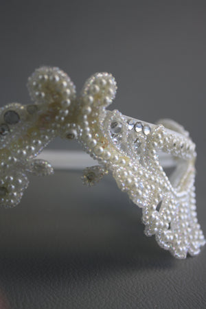 Vintage Pearl Embellished Head Piece #12