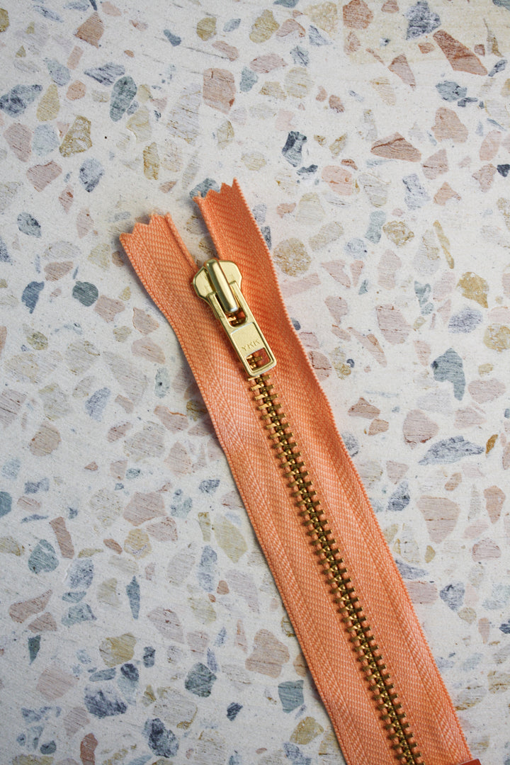 YKK 17cm Metal Zip | Cantaloupe