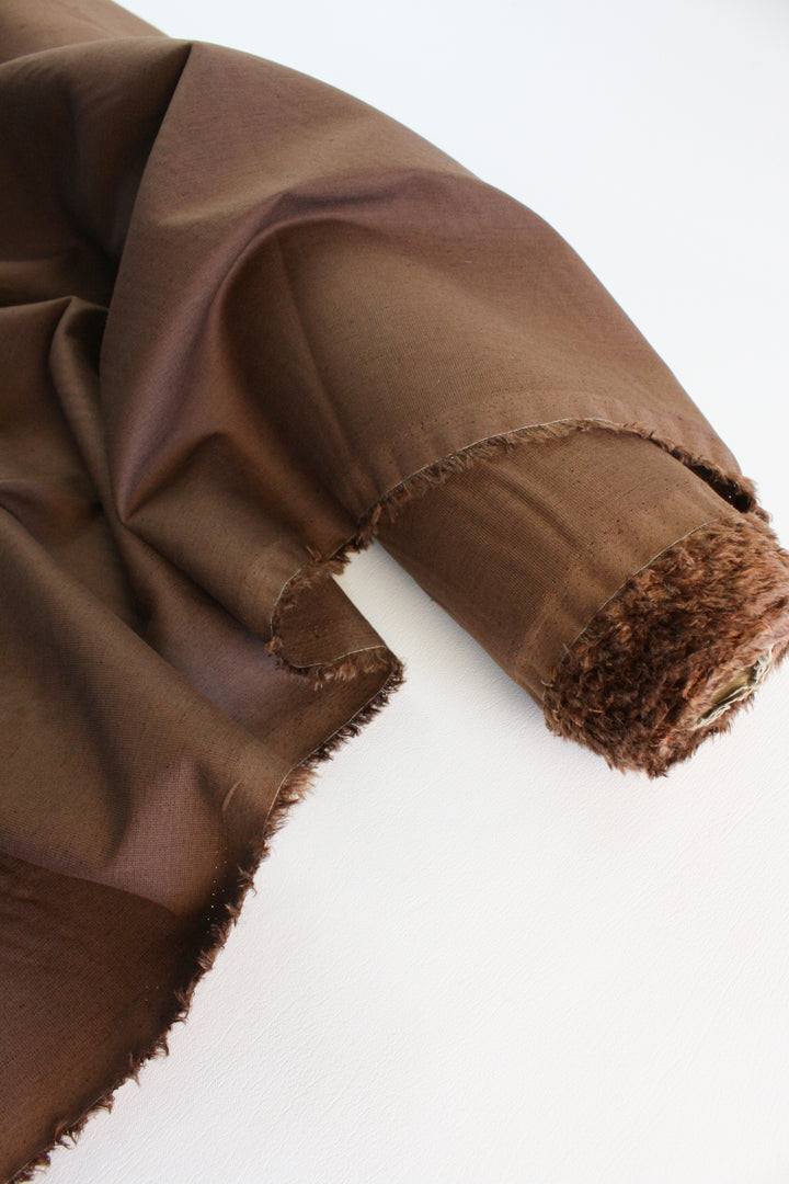 Leon - Japanese Stretch Linen | Carob (LAST CUT - 1.7M)