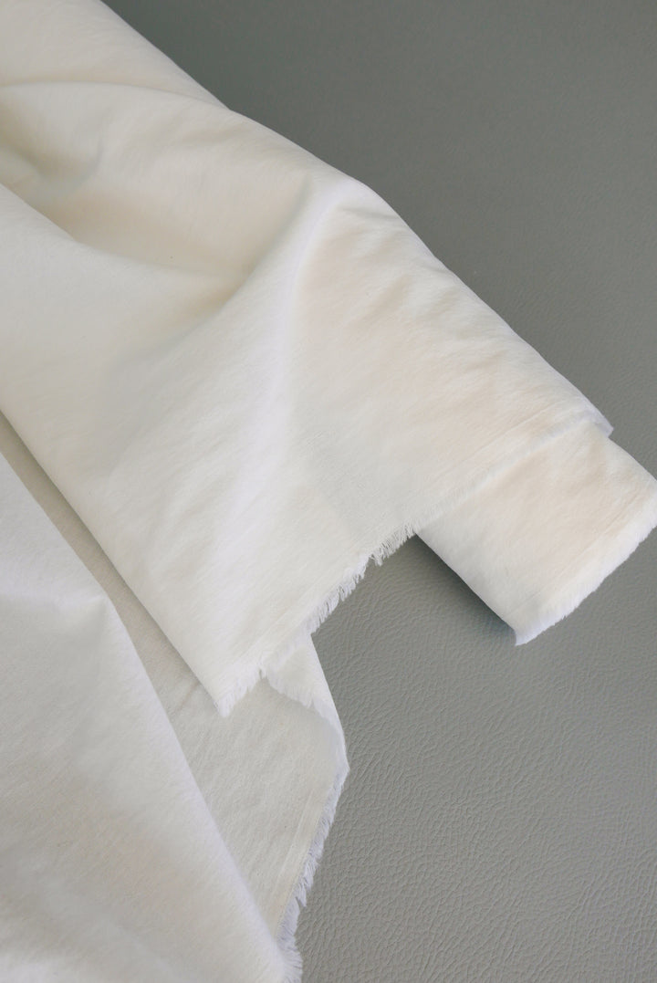 Ex-Designer | Japanese Flat Crepe Cotton - Eggshell