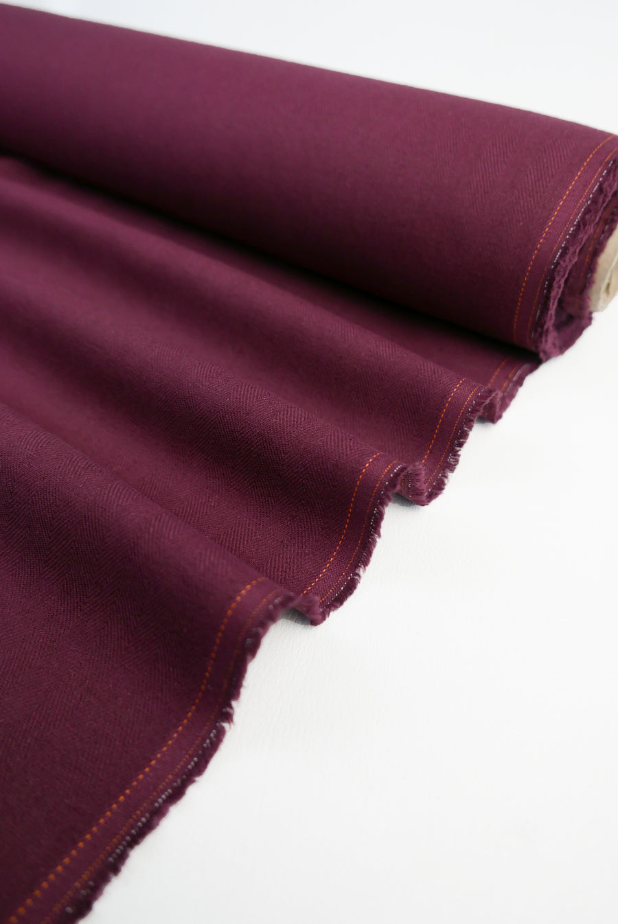 Hallie - Italian Herringbone Linen | Merlot (LAST CUT - 1.5M)