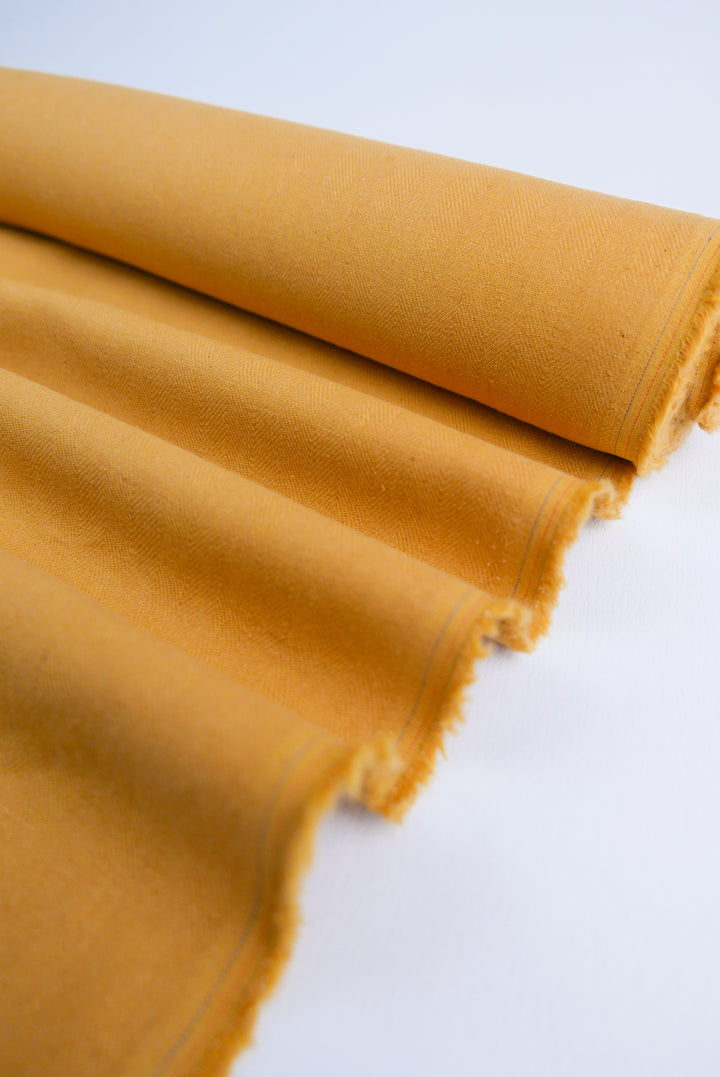 Hallie - Italian Herringbone Linen | Ochre (LAST CUT - 2.2M)