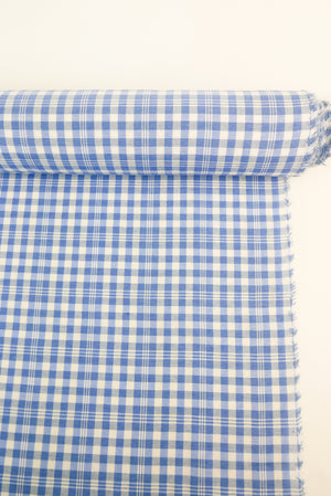 Dolly - Yarn Dyed Linen Check | Cornflower