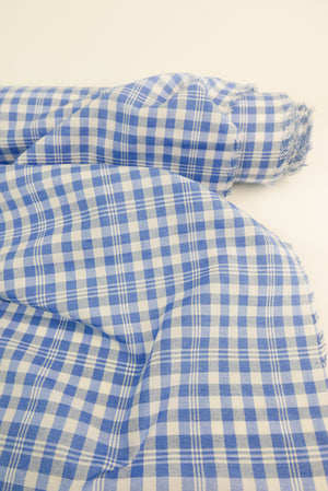 Dolly - Yarn Dyed Linen Check | Cornflower