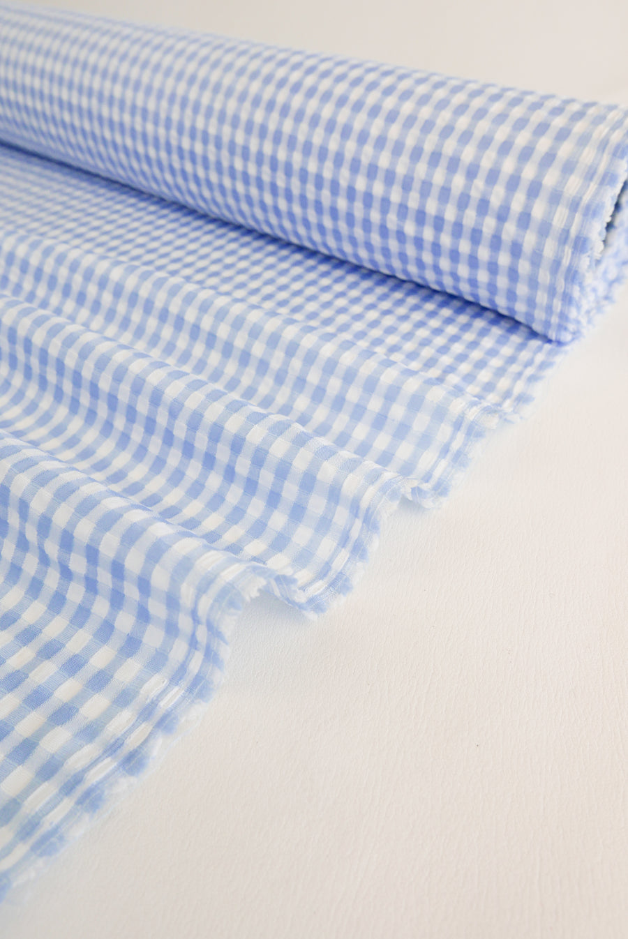 Bardot - Seersucker Rayon Check | Baby Blue