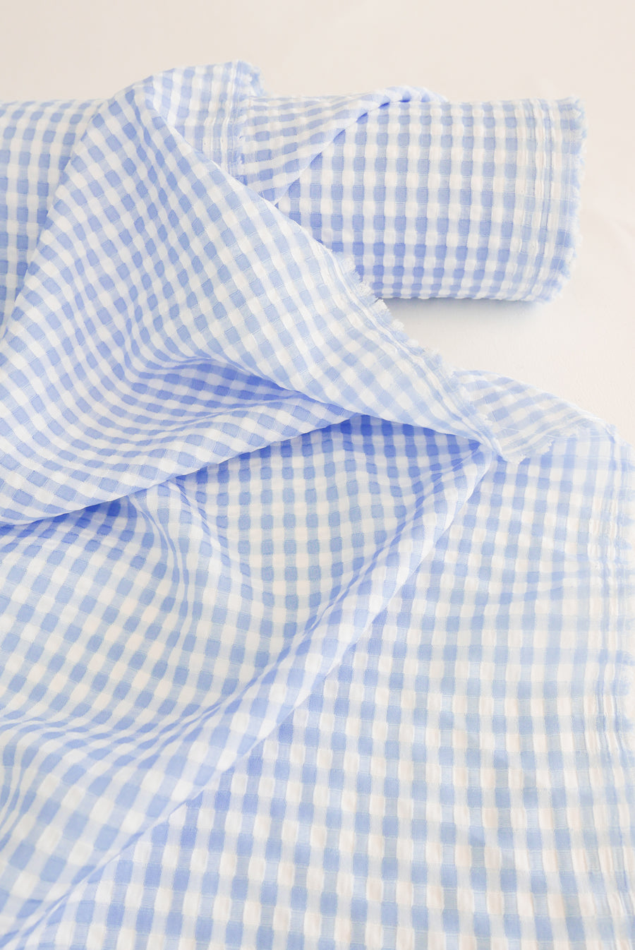 Bardot - Seersucker Rayon Check | Baby Blue