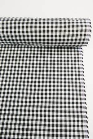 Miley - Supima Cotton Shirting | Black Gingham