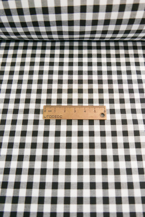 Miley - Supima Cotton Shirting | Black Gingham Remnant (1.5M)