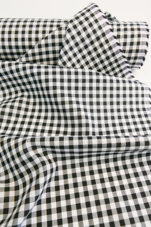 Miley - Supima Cotton Shirting | Black Gingham