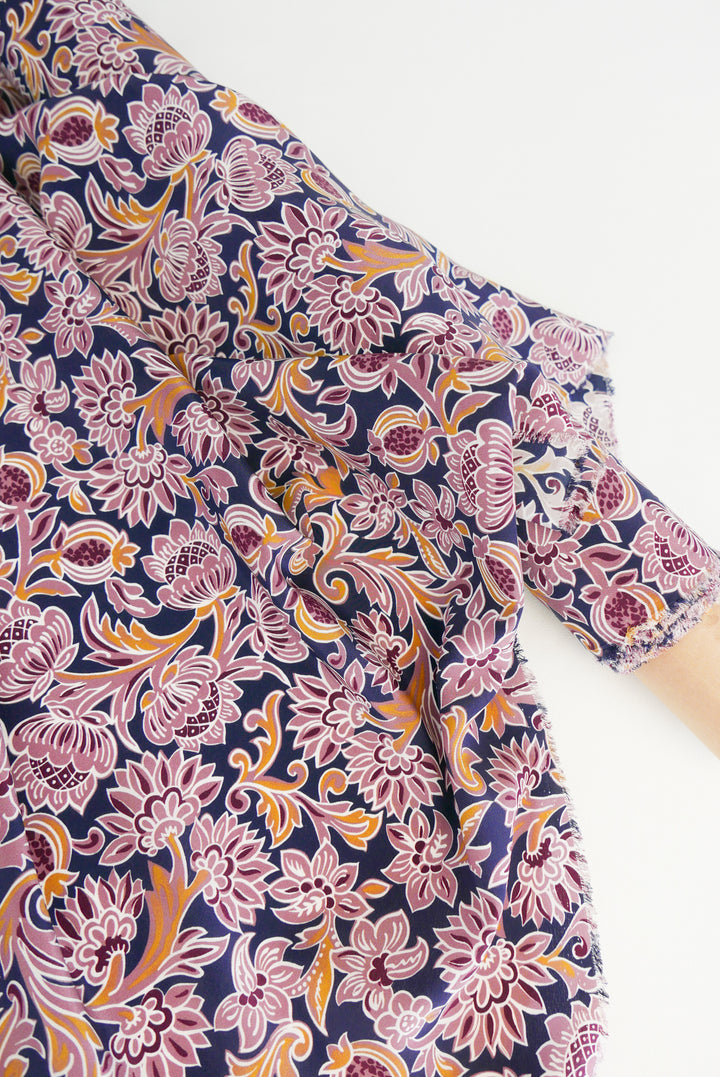 Italian Printed Silk Crepe De Chine | Fig