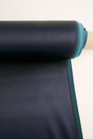 Italian Bonded Silk Satin Lycra | Indigo Blue