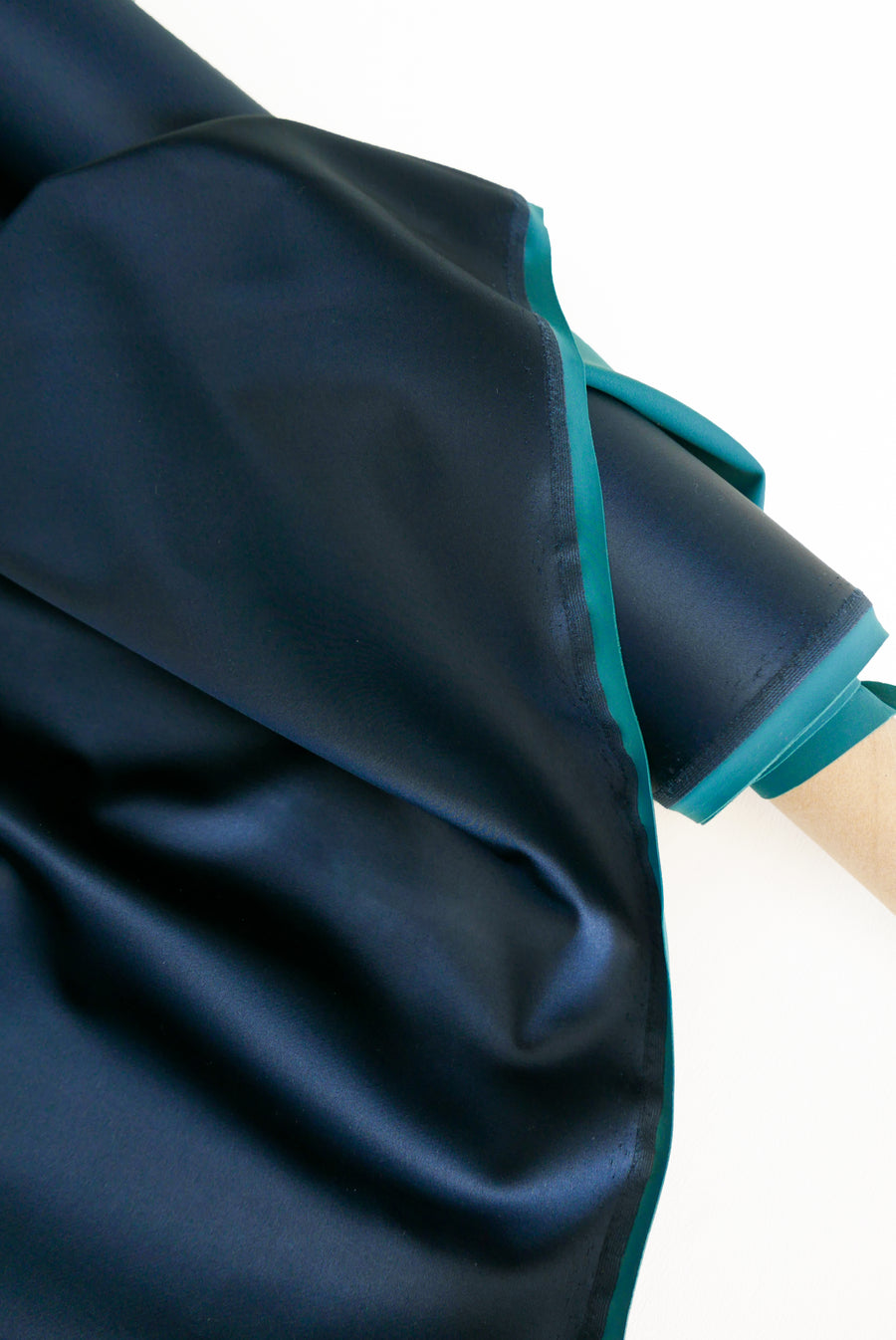 Italian Bonded Silk Satin Lycra | Indigo Blue