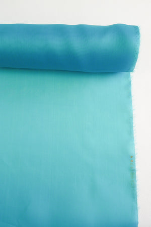 Italian Polished Silk Organza | Cyan