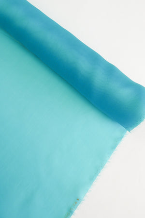 Italian Polished Silk Organza | Cyan