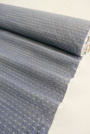 Albini - Cotton Chambray Jacquard | Indigo