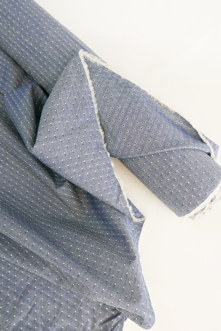 Albini - Cotton Chambray Jacquard | Indigo