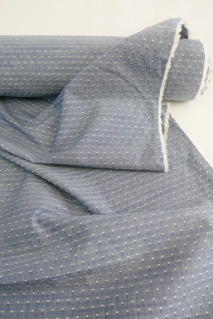 Albini - Cotton Chambray Jacquard | Indigo