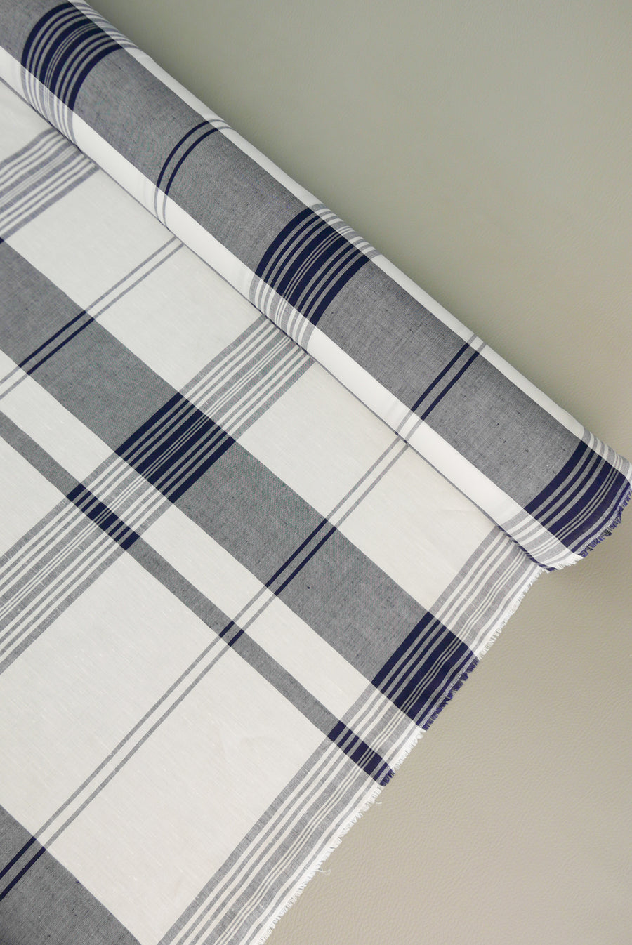 Leggiuno SpA - Linen Cotton Check | Rock Blue