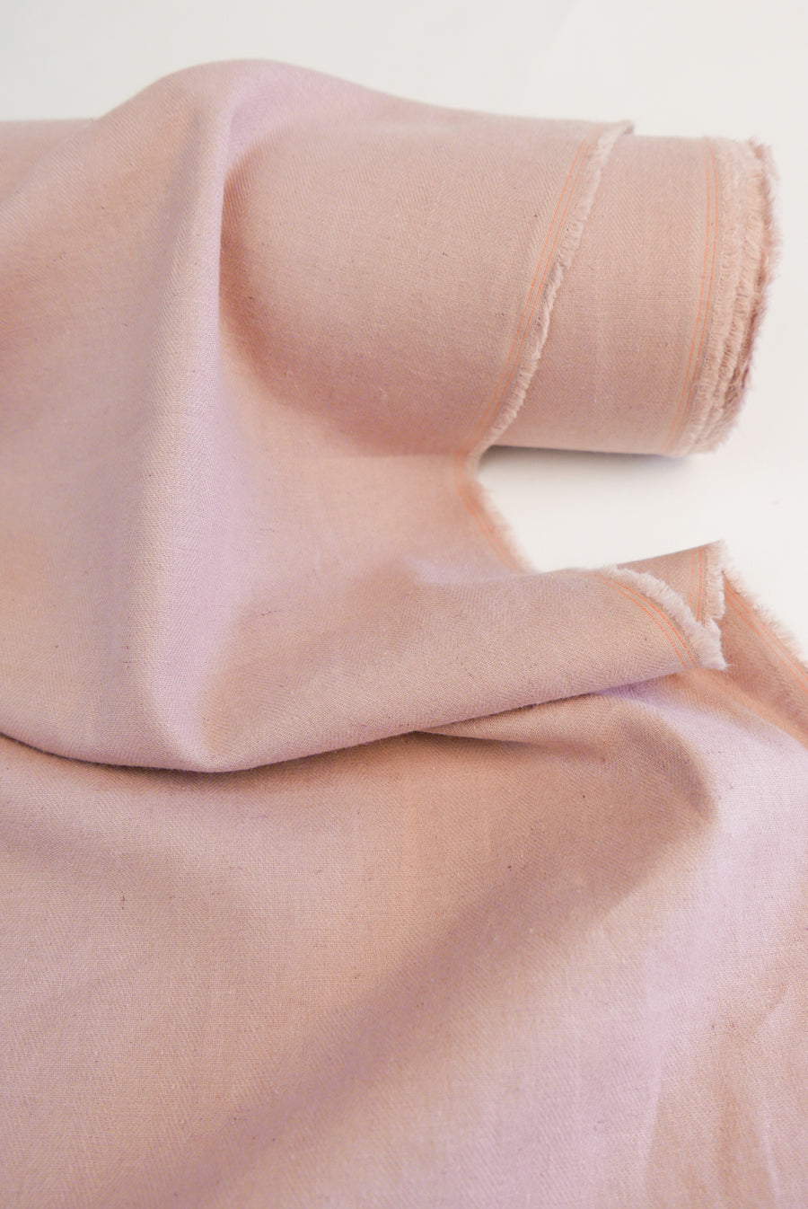 Hallie - Italian Herringbone Linen | Dusky Pink