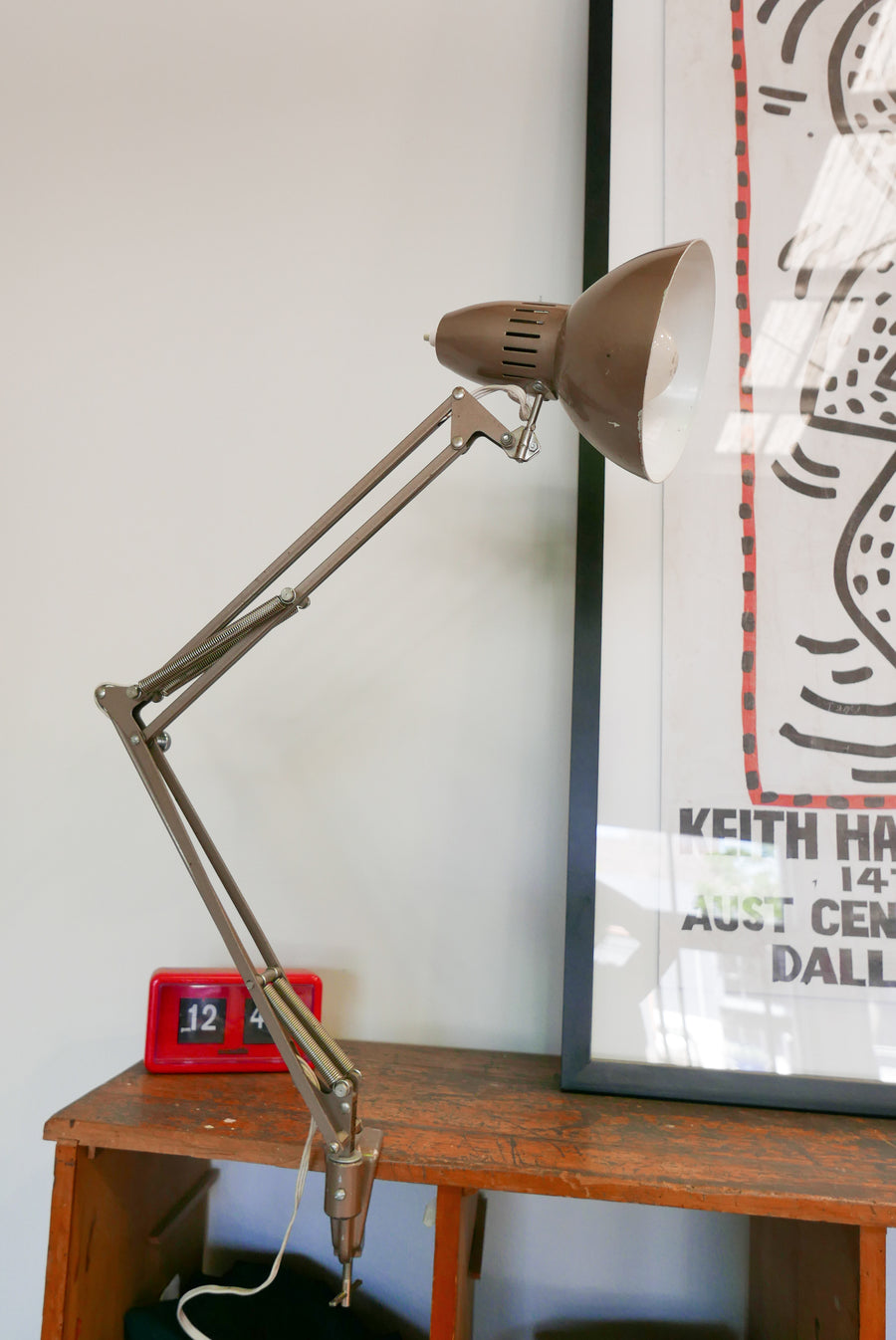 Mid-Century Anglepoise Lamp with clamp - NZ Made | Cement