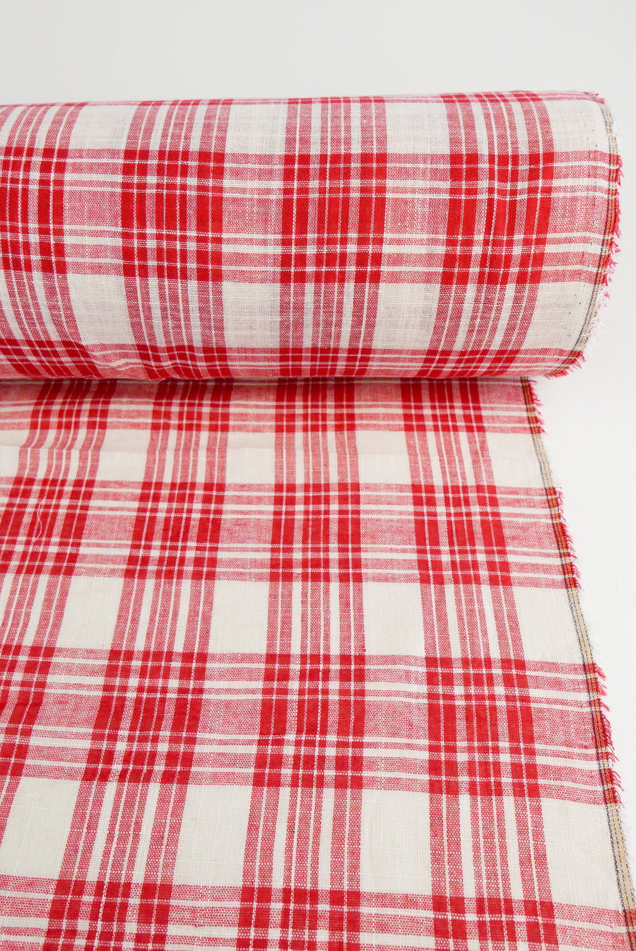 Lucy - Yarn Dyed Linen Check | Chilli